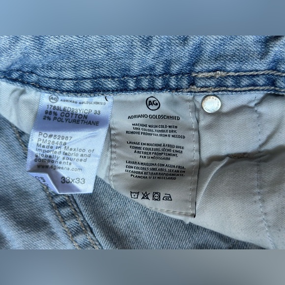 AG Adriano Goldschmied Men’s Light Blue Straight Jeans - Picture 8 of 11